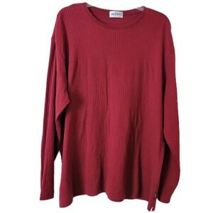Vintage Alfani Long sleeve shirt Mens M/L Red Ribbed Sweater 90s Y2K Friends 00s